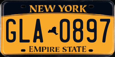 NY license plate GLA0897