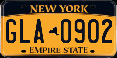 NY license plate GLA0902