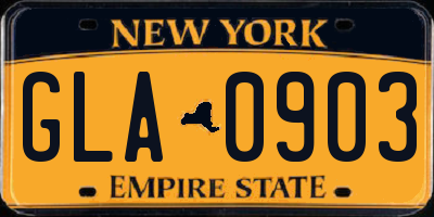 NY license plate GLA0903