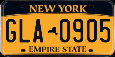 NY license plate GLA0905