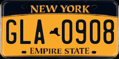 NY license plate GLA0908