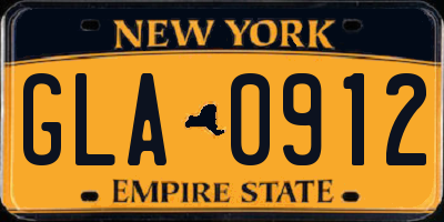 NY license plate GLA0912
