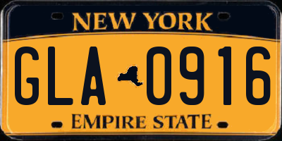 NY license plate GLA0916