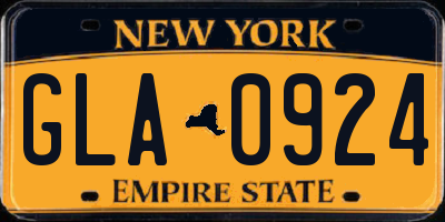 NY license plate GLA0924