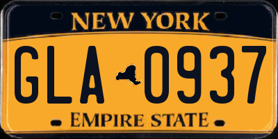 NY license plate GLA0937