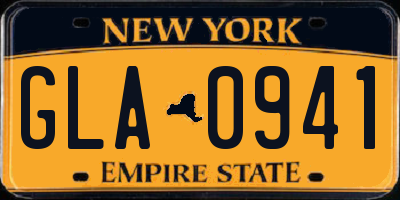 NY license plate GLA0941