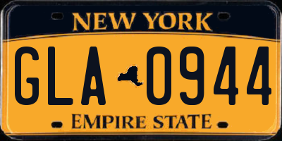 NY license plate GLA0944