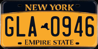 NY license plate GLA0946