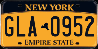NY license plate GLA0952