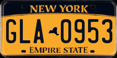 NY license plate GLA0953