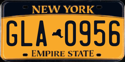 NY license plate GLA0956