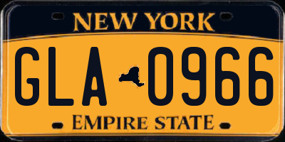 NY license plate GLA0966
