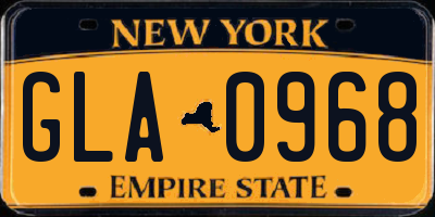 NY license plate GLA0968