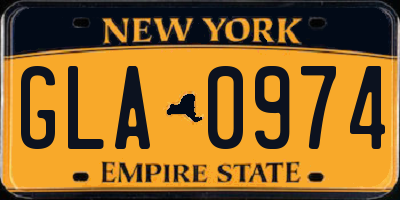 NY license plate GLA0974