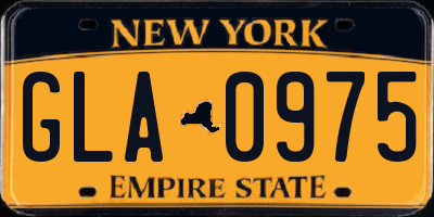 NY license plate GLA0975