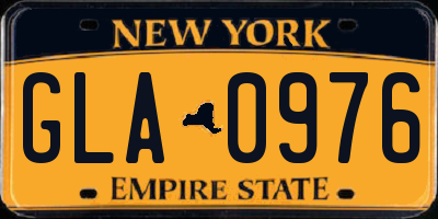 NY license plate GLA0976