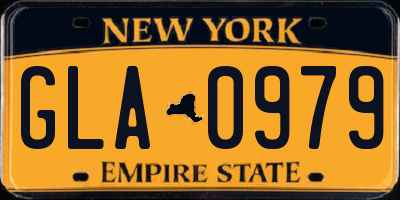 NY license plate GLA0979