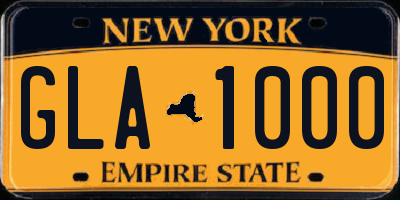 NY license plate GLA1000
