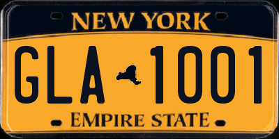 NY license plate GLA1001