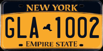 NY license plate GLA1002