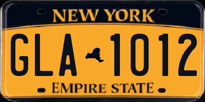 NY license plate GLA1012