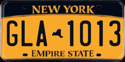 NY license plate GLA1013