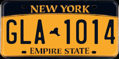 NY license plate GLA1014