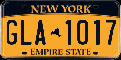 NY license plate GLA1017