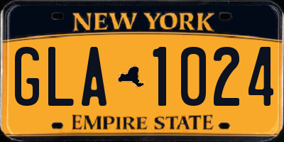 NY license plate GLA1024