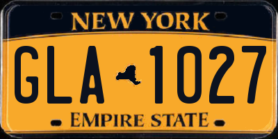NY license plate GLA1027