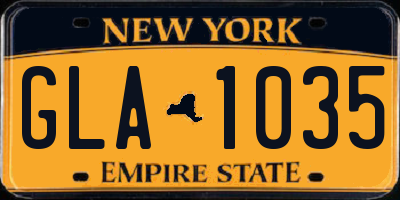 NY license plate GLA1035