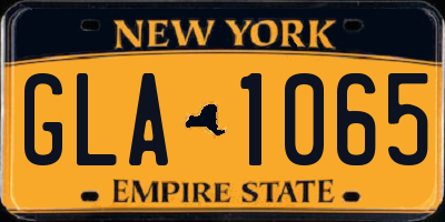 NY license plate GLA1065