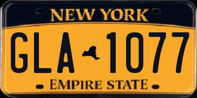NY license plate GLA1077