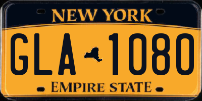 NY license plate GLA1080