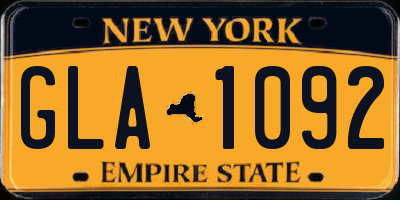 NY license plate GLA1092