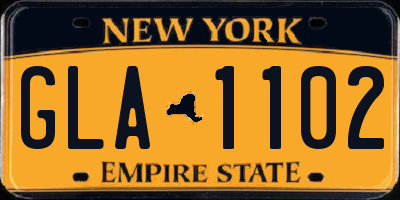 NY license plate GLA1102