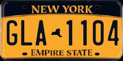 NY license plate GLA1104