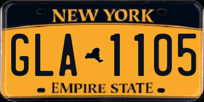 NY license plate GLA1105