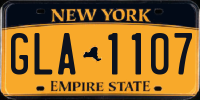 NY license plate GLA1107