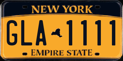 NY license plate GLA1111