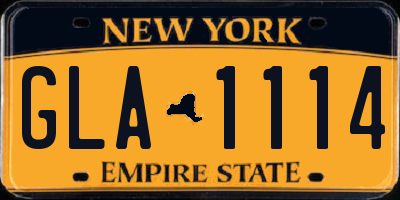 NY license plate GLA1114