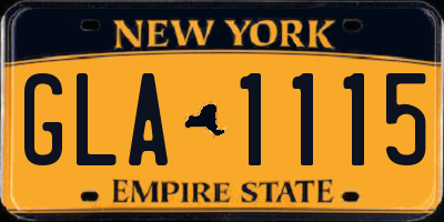 NY license plate GLA1115