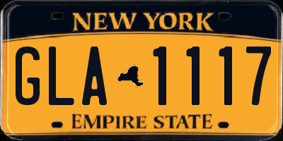 NY license plate GLA1117