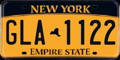 NY license plate GLA1122