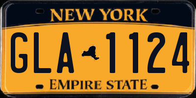 NY license plate GLA1124