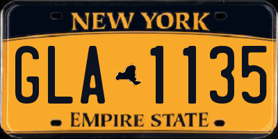 NY license plate GLA1135