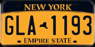 NY license plate GLA1193