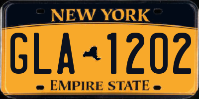 NY license plate GLA1202