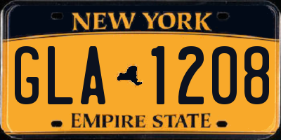 NY license plate GLA1208