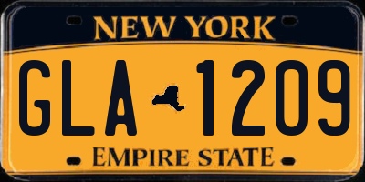 NY license plate GLA1209
